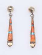 Vintage Sterling Silver Navajo Signed Necklace and Dangle Earrings