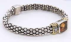 Lagos Two Tone Citrine Caviar Bracelet
