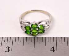 Gorgeous Green Gemstone Ring in White Gold