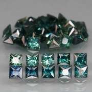 Heated only! 4.28ct princess cut Australian Sapphire set