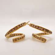 14kt Solid Yellow Gold & Diamond Earrings