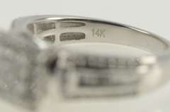 14K White Gold 0.83 Ctw Diamond Square Cluster Engagement Ring