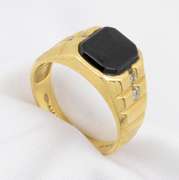 Nice Man's Black Onyx Estate Ring