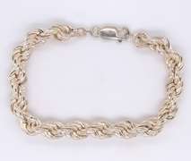 Vintage Italian 925 Sterling Silver Rope Bracelet