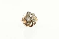 14K Yellow Gold 0.39 Ctw Old Mine Cut Diamond Engagement Ring