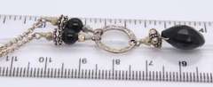 Vintage Sterling Silver Black Onyx Necklace