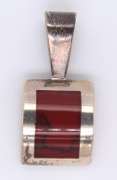Vintage Sterling Silver Coral Pendant