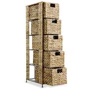 Storage Unit with 5 Baskets Water Hyacinth