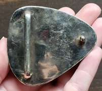 Huge! 385ct well marbled light blue and green Turquoise buckel