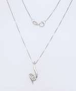 Dazzling White Gold Diamond Squiggle Pendant on Chain