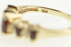 10K Yellow Gold Marquise Ruby Diamond Accent Statement Ring