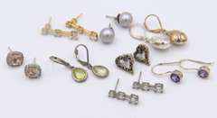 Group Lot of Vintage Sterling Silver Earrings