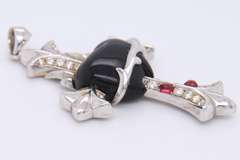 Stephen Webster Diamond Cross Bleeding Heart 18 Karat White Gold Pendant