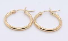 Simple Yellow Gold Hoop Earrings