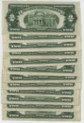 Lot of 12 nicer Series of 1953 $2 Red Seal Notes