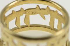 14K Yellow Gold Hebrew Jewish Faith Message Band Ring