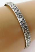 Vintage Beau Sterling Carved Bangle