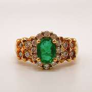 18kt Yellow Gold, Ruby, & Diamond Ring