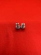 14K WHITE GOLD DIAMOND AND RUBY PUSH BACK EARRINGS
