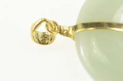 14K Yellow Gold Chinese Jadeite Bi Disc Donut Pi Circle Pendant
