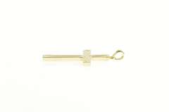 10K Yellow Gold Ornate Floral Etched Design Cross Christian Pendant