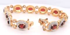Sterling Silver Garnet Bracelet