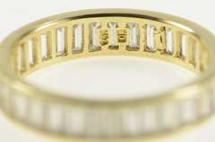 14K Yellow Gold Baguette Infinity Anniversary Wedding Band Ring