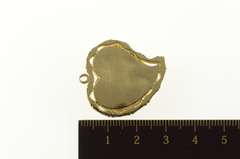 14K Yellow Gold 1930's Curvy Heart Ornate Love Symbol Pendant