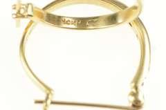 10K Yellow Gold Channel Classic Diamond Hoop Statement Earrings