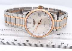 Longines Master Collection Automatic 25.5mm Two Tone Mop Diamond Dial Watch
