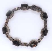 Vintage Sterling Silver Smokey Quartz Bracelet