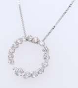Dazzling White Gold Journey Diamond Pendant on Chain