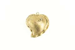 14K Yellow Gold 1930's Curvy Heart Ornate Love Symbol Pendant