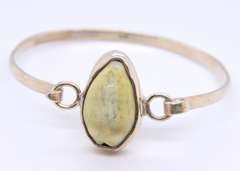 Vintage Sterling Silver Gemstone Bangle
