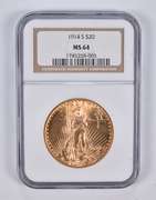 MS64 1914-S $20 Saint-Gaudens Gold Double Eagle NGC