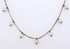 Sterling Silver Pearl Beaded Necklace