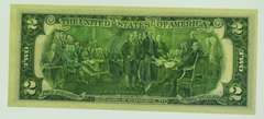 1976 Uncirculated Two Dollar Bill With April 1976 Post Mark Eagle Stamp