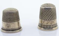 Set Of 2 Silver Thimbles
