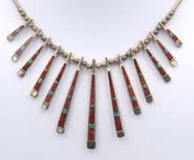 Vintage Sterling Silver American Indian Necklace