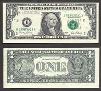 $1 2001 FRN Faulty Alignment Error Face with small Ink Smear on District Seal Extremely Fine