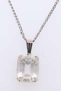 Sterling Silver Cubic Zirconia Pendant on Chain