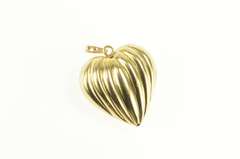 14K Yellow Gold Scalloped Puffy Heart Love Symbol Pendant