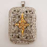 14kt Solid Gold & Diamond Pendant