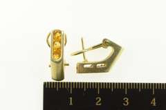 14K Yellow Gold Geometric Citrine Squared Lever Back Earrings