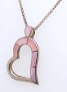 Vintage Italian Sterling Silver Heart Shaped Pendant on Chain