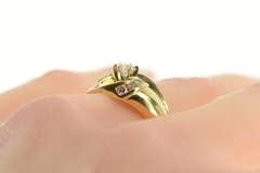 14K Yellow Gold 0.50 Ctw Diamond Retro Swirl Engagement Ring