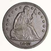 1865 Seated Liberty Silver Dollar - Circulated