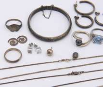 Group Lot of Vintage Sterling Silver Jewelry