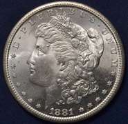 1881-S Morgan Silver Dollar, BU.