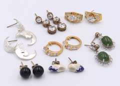Vintage 925 Sterling Silver Group Lot of Earrings